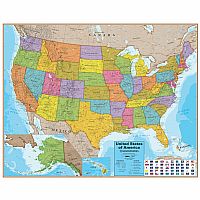 USA Wall Map Blue Ocean Series
