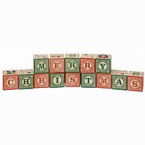 merry christmas wooden blocks