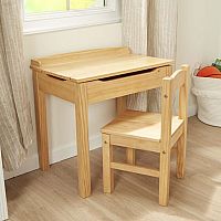 Child's Lift-Top Desk & Chair - Honey