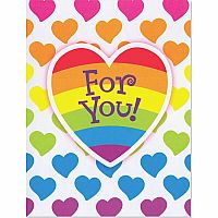 RAINBOW HEARTS ENCLOSURE CARD