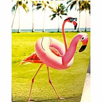 FLAMINGO IN A FLAMINGO FLOAT BDAY CARD CARD
