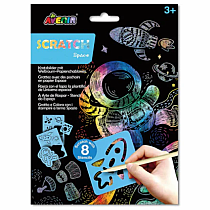 SCRATCH ART W STENCILS ASST