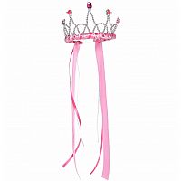 Ribbon Tiara  Dark Pink