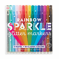 RAINBOW SPARKLE GLITTER MARKERS