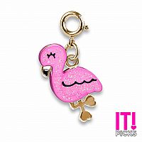 CHARM IT GOLD GLITTER FLAMINGO CHARM