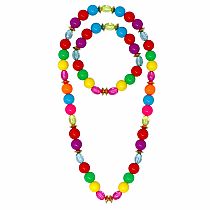 RAINBOW BEADED NECKLACE/BRACELET SET