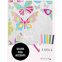 BUTTERFLY SILVER FOIL COLORING