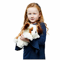 DOG BROWN WHITE PUPPET