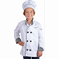 Jr. Chef Jacket w/ Hat, size Large