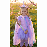 RAINBW UNICORN CAPE/HEADBND 4/6