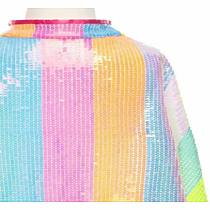 STRIPY SEQUINS CAPE 4/6