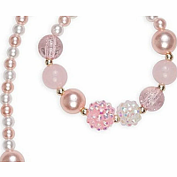 Pinky Pearl Necklace  Bracelet Set