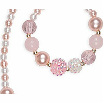 Pinky Pearl Necklace  Bracelet Set
