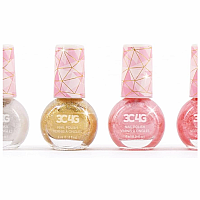PINK/GOLD HEXAGON NAIL POLISH