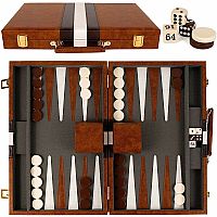 BACKGAMMON 15" BROWN/WHITE