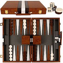 BACKGAMMON 15" BROWN/WHITE