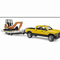 BRUDER RAM TRUCK/MINI EXCAVATOR