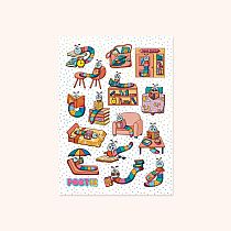 BOOKISH BOOKWORMS STKRS GLOSSY