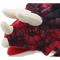 BABY DINO PUPPET TRICERATOPS RED