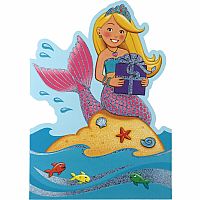 MERMAID W BOOK BDAY CARD