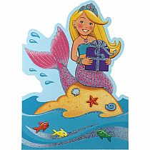 MERMAID W BOOK BDAY CARD