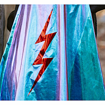 BLUE LIGHTENING HOLOGRAPHIC CAPE