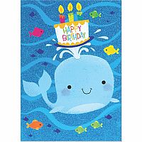 GLITTER: WHALE BDAY CARD