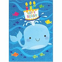 GLITTER: WHALE BDAY CARD