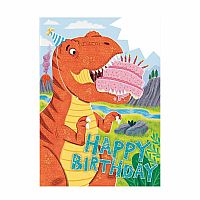 DINO WITH CAKE BIRTHDAY CARD