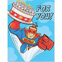 Superhero With Cake Gift Enclosure Card
