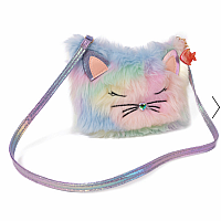 RAINBOW FURRY KITTY PURSE