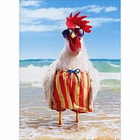 ROOSTER IN SWIMSUIT BDAY CARD