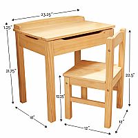 Child's Lift-Top Desk & Chair - Honey