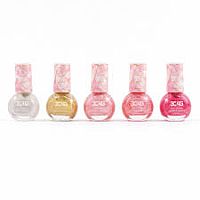 PINK/GOLD HEXAGON NAIL POLISH