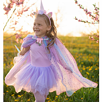 RAINBW UNICORN CAPE/HEADBND 4/6