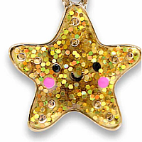 CHARM IT! Gold Glitter Starfish Charm
