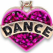 Gold Glitter Dance Heart Charm