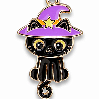 CHARM IT BLACK CAT SWIVEL