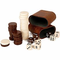 BACKGAMMON 15" BROWN/WHITE