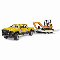 BRUDER RAM TRUCK/MINI EXCAVATOR