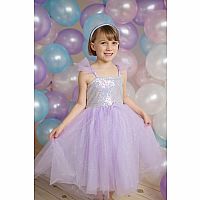 SEQUIN PRINCESS DRESS LILAC 7/8