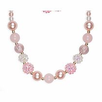 Pinky Pearl Necklace  Bracelet Set