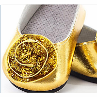 Doll Shoes & Tiara Gold