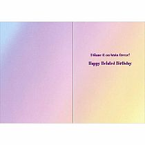 CAT LICKING SNOWCONE BDAY CARD