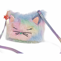RAINBOW FURRY KITTY PURSE