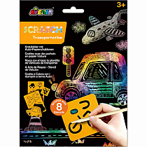 SCRATCH ART W STENCILS ASST