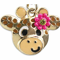 Gold Flower Giraffe Charm