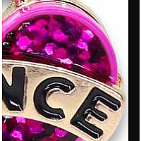 Gold Glitter Dance Heart Charm
