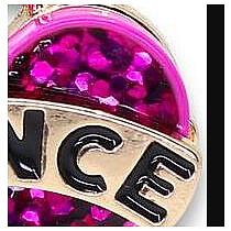 Gold Glitter Dance Heart Charm