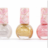PINK/GOLD HEXAGON NAIL POLISH